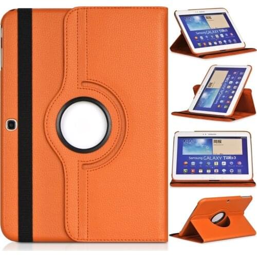 Funda For Samsung Galaxy Tab 3 10.1 GT P5200 P5210 P5220 Cover For Samsung Tab 3 10.1" 360 Rotating Folio Stand Pu Leather Cases
