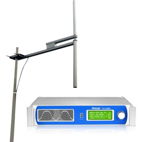 FMUSER FU-1000A 1KW 1000 Watts Proffessional FM Broadcast Transmitter+DV2 Antenna For Church Radio Station