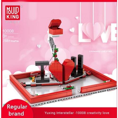 MOULD KING 10008 Creative Series 520 Love Confessions Festival Girls' Building Blocks Proposing Gifts Plug And Assemble Toys