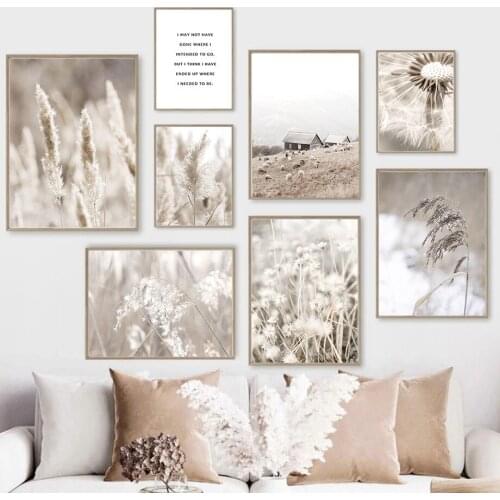 Reed Weeds Flower Plant Wall Art Poster Natural Scenery Art Print Quotes Canvas Painting Nordic Pictures Living Room Home Decor