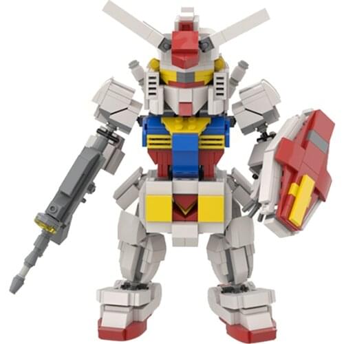 MOC Armored Fighting White Demon Amuro Driving Building Blocks Toys Japanese Classic Anime Machine-Warriorals Model Bricks Gift