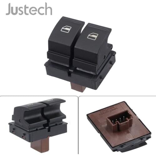 Justech Electric Window Double Switch Buttons 1Z0959858 For Skoda Yeti Roomster Fabia Combi 1 Pcs 4 Pins Glass Lift Switch