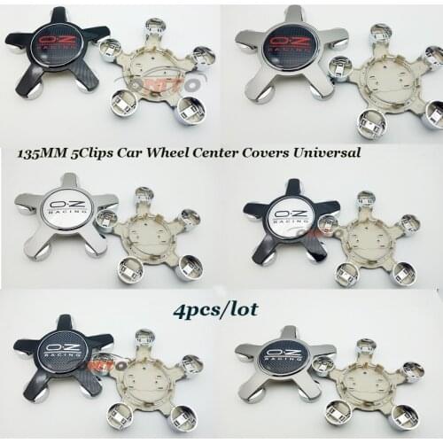 135MM 5 Clips 4pcs/set for OZ O.Z Racing Auto Car Wheel Rims Center Hub Cap Covers Auto Emblem Logo Badge Caps Car Accessories