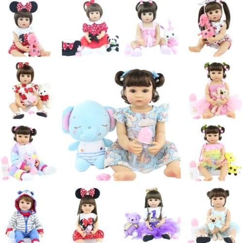 55cm Full Silicone Reborn Doll Toy Vinyl Alive Babies Princess Toddler Girl Bonecas Child Birthday Gift Dress Up Toy