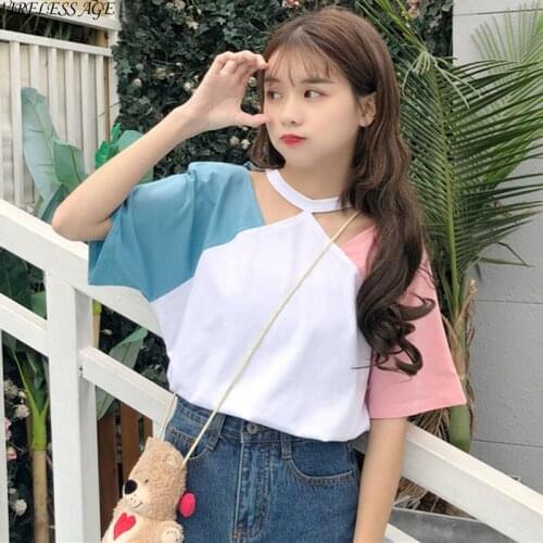 Summer Fashion All-match T-shirt Sexy Off Shoulders Loose Casual Middle-sleeved 2021 Chic Fashion Temperament Short-sleeved Top