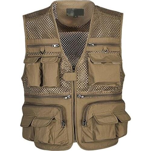 Mesh Sleeveless Jackets Men Many Pockets Unloading Vests Tactical Webbed Gear Coat Mens Sports Outdoor Photographer Waistcoats