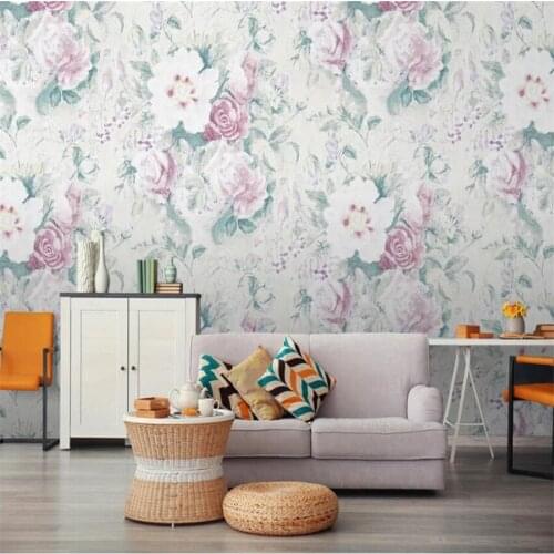 Custom 3D wallpaper mural modern Nordic abstract hand-painted peony flower plant background wall decoration wallpaper