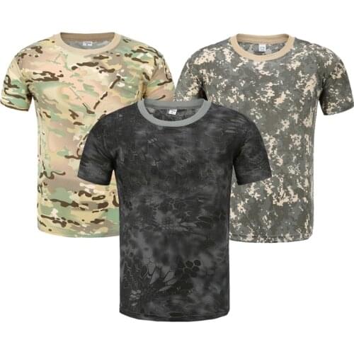 2021 New Outdoor Sports Camouflage T-shirt Mens Summer Thin Breathable Quick-drying Short-sleeved Training Top