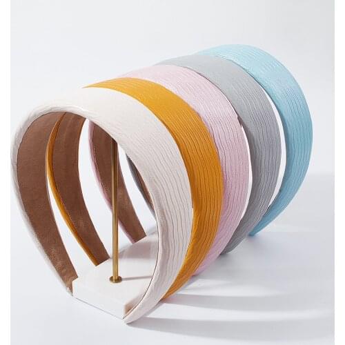 Candy Colors Headbands PU Leather Bezel Hairbands For Women Girl Spring Summer Hair Accessories Wide Side Hair Hoop Headwear