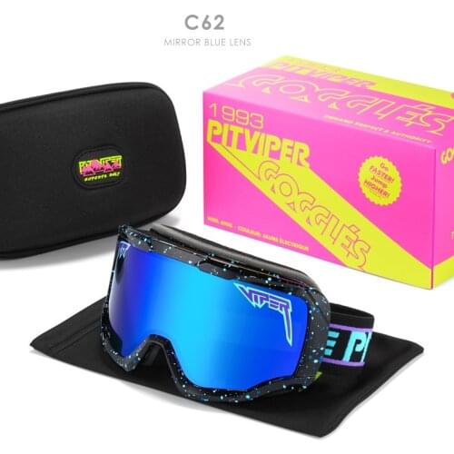 Pit Viper Anti Fog Ski Goggles Men Women Windproof Safety Sunglasses Polarized One Piece Sport Shades With Free Case