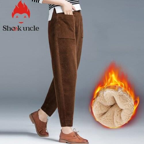 Shook uncle Women's Velvet Trousers