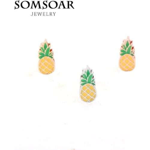 Somsoar Jewelry pineapple Ananas comosus charms fit Leather wrappable Mesh Stainless steel Bracelet Bangle 10pcs/lot