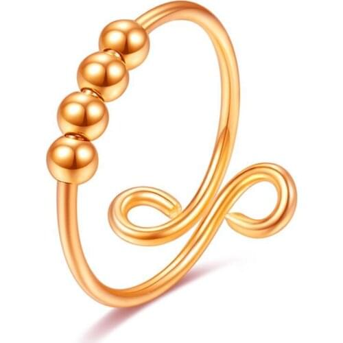 Spinning Fidget Peace Rings Spinner Open Rings for Anxiety Worry Rotatable Ring Relieving Stress Valentines Day Jewelry Gifts