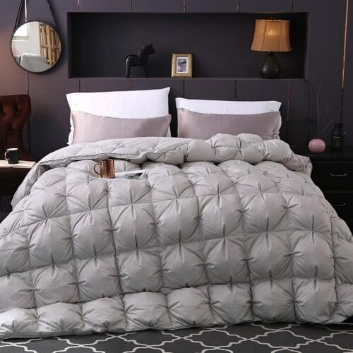 New Gray color Twisted flower Goose Down comforter king queen full twin size Thick winter Quilted Stitching duvet Solid color #s
