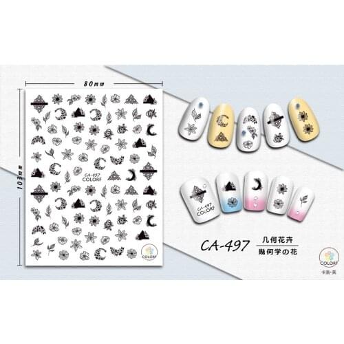 UPRETTEGO SUPER THIN SELF ADHESIVE 3D NAIL ART NAIL SLIDER STICKER PEACH BLOSSOM JASMINE CARNATION MARGUERITE FLOWER CA492-500