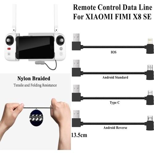 For FIMI X8 SE Remote Controller USB Data Cable For Connecting Mobile Phone To The Transmiter Lighting Type C Android Smartphone