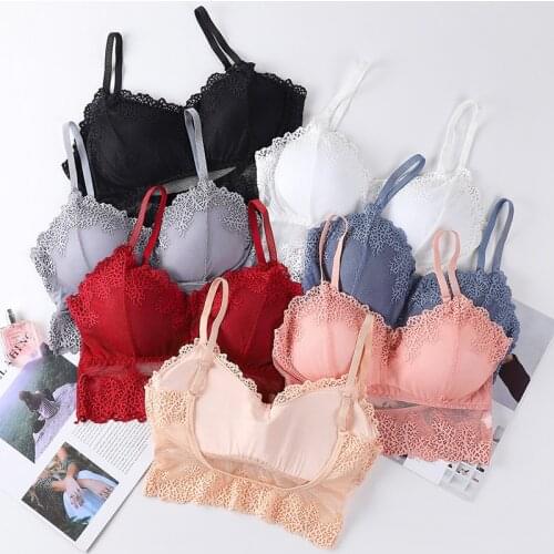 CHRLEISURE New Female Lace Tube Top Push Up Transparent Underwear Sexy Backless Wireless Wrap Chest 2020