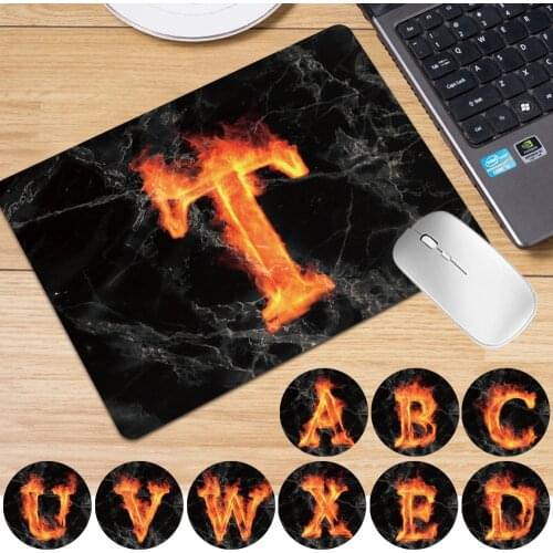 1Pc Mouse Pad Letter Series Computer Mousepad Non-slip PU Leather Office Mouse Pad 25x21cm Game Computer Mat Desk Mat