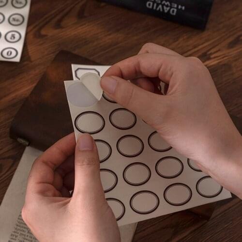 120PCS Vintage Digital Label Series Sticker DIY Scrapbook Junk Journal Base Collage Diary Album Happy Plan Decoration Material