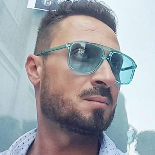 2020 omens Glasses Bright Large Frame Sunglasses Double-beam Jelly Sunglasses European and American Sunglasses Trend UV