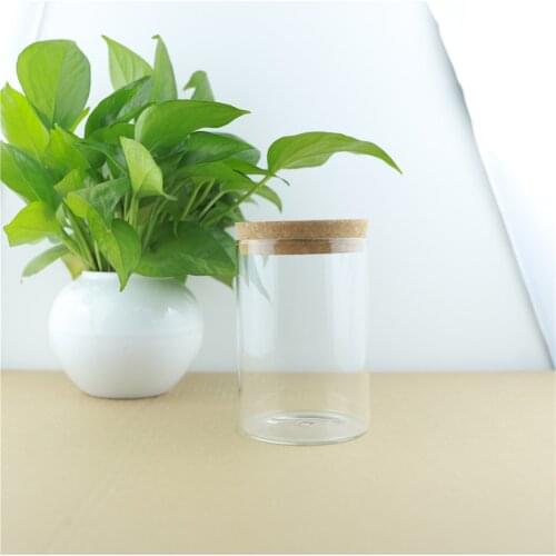 4pcs/lot 85*120mm 550ml Storage Glass Bottle Food Jar Container Transparent Kitchen Storage Containers Cork Glass Bottles Jars