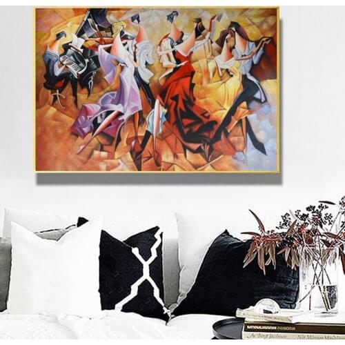 Abstract Banquet Sexy Lady Party Canvas Paintings on The Wall Art Posters and Prints Moden Dancers Canvas Picture for Lving Room