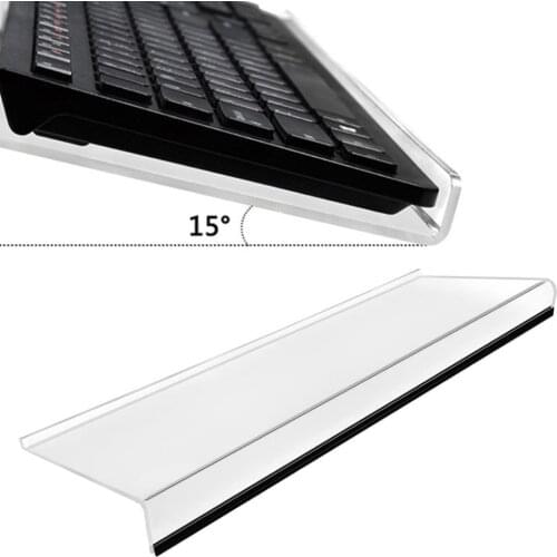 Acrylic Transparent Tilted Computer Keyboard Display Bracket Portable Keyboard Holder Stand Riser for Office Desk Home School