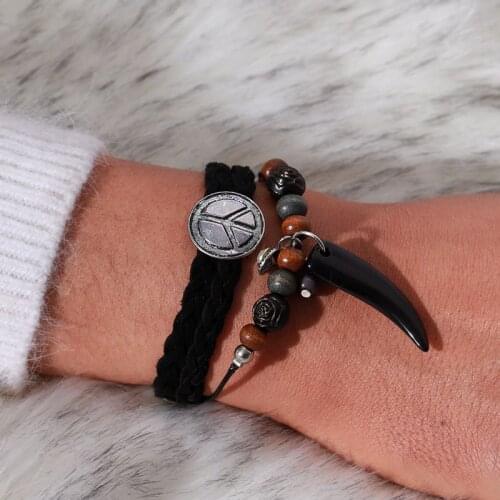 ANOMOKAY Black Bracelets