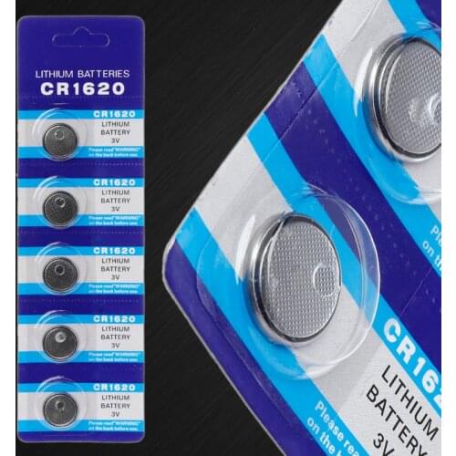 5PCS Lithium Battery CR1620 Electronic Button Coin Cell Batteries 3VECR1620 DL1620 5009LC Watch Toy Remote CR 1620