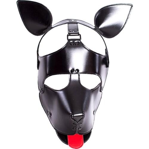 BDSM Bondage Puppy Play Dog Head Restraints Harness Mask Leather Padded Hood Blindfold Cosplay Sex Toys Sexy accessories