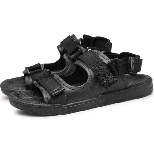 Bmante Men Sandals Beach Slippers Gothic Dark Rubber air cushion Slip On Men Shoes Summer 2020 sandalias Casual Slipper Outwear