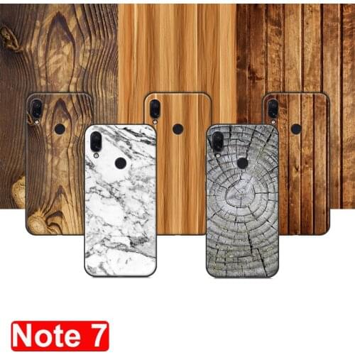 Note 7 Wood grain stone style Print Case For xiaomi redmi Note 7 Soft Silicone TPU back Cover For xiaomi redmi Note7 Phone Cases
