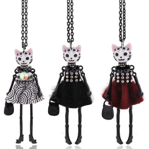 Chenlege 2019 long necklaces new pendants for women big chokers girl fashion jewelry cute cat necklace animal lady long chains