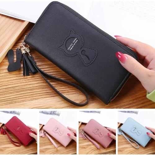 Long Women Wallet Female Purses Tassel Coin Purse Card Holder Wallets Female Pu Leather Clutch Money Bag Pu Leather Wallet