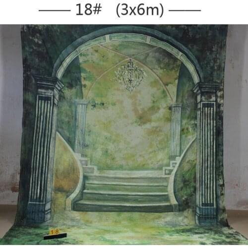 Interior Scenic 10x20ft Muslin 100% Stroke Hand-Painted Photo Backdrop Background wedding customized size & photo