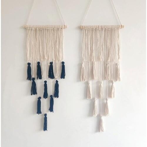 Macrame Tapestry Ornamental Boho Style Wall Hanging Design Small Woven Tapestry Wall Art Decor for Home