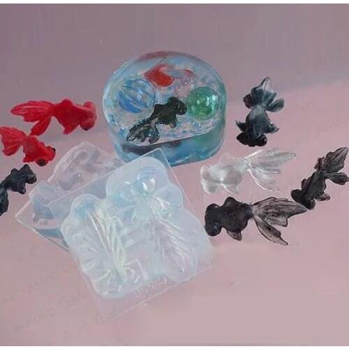 3D Vivid Goldfish Pendant Silicone Mold Resin Casing Craft Jewelry Making Tools Epoxy Resin Making Tools