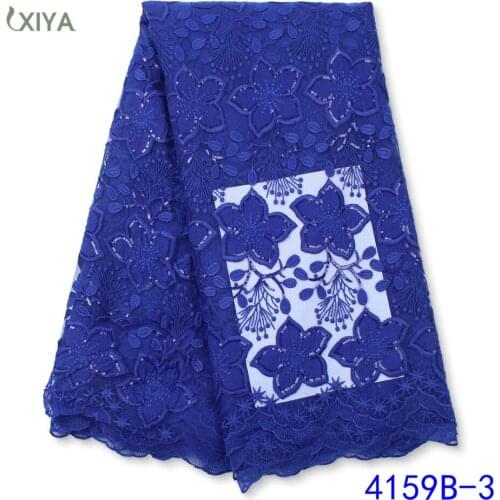 Royal Blue French Tulle Mesh Lace Fabric Embroidered African Lace Fabric for Wedding Sewing Elegant Nigerian Net Lace APW4159B
