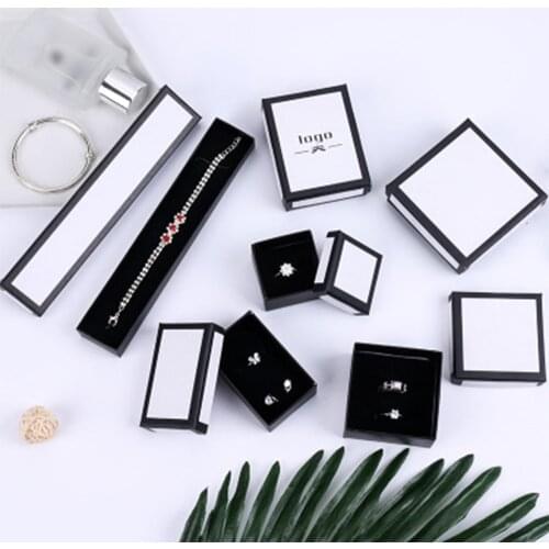 Kraft Jewelry Box Paper Present Ring Earring Pendant Protection Packaging Display Christmas Gift Box for Women Can Custom logo