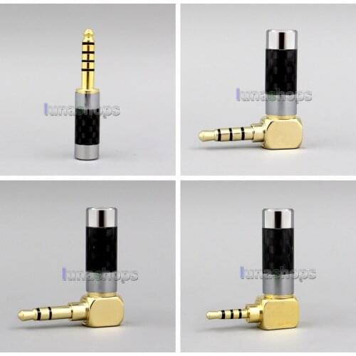 LN006343 Black L Angle 3.5mm 2.5mm 4.4mm Balanced TRRS Carbon Plug adapter For Astell & Kern AK380 AK240 AK100i II AK70