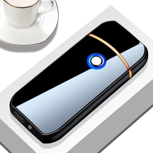 2021 Mini Metal USB Rechargeable Lighter Portable Cigarette Lighter Windproof Plasma Lighters Smoking Accessories Mens Gifts
