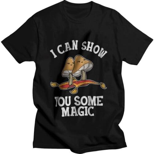 Psychedelic Shrooms T Shirts Men Short Sleeve Cotton T-shirt Hallucinogenic Psilocybin Magic Mushroom Tee Tops Streetwear Tshirt