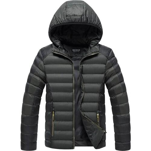 Mens Parka Jacket Winter Coat Men Cotton Jacket Solid Lightweight Overcoat Zipper Streetwear Casual Jacket Men