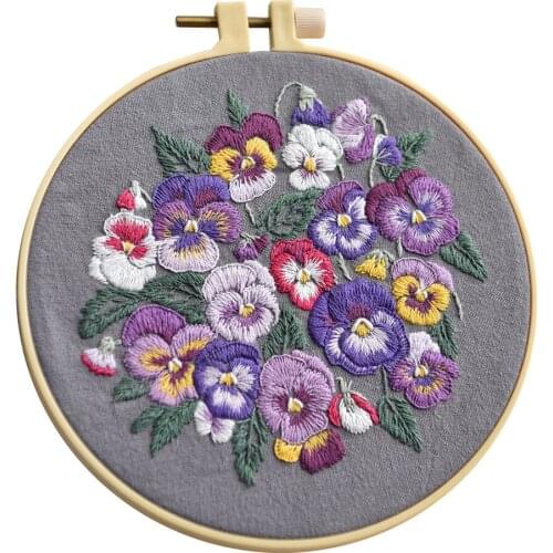 Cotton Embroidery Craft Set Beginner DIY Art Handy Sewing Fabric Material Tools