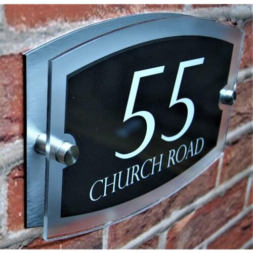 DIY House Number Unique Door Number House Sign Plaque Street Name Frosted Acrylic & Aluminium Composite A2