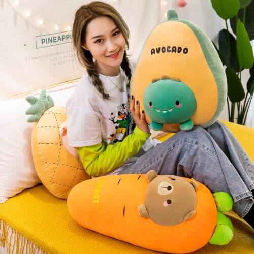 New Plush Doll Toy Kawaii Stuffed Plush Animal Peluches 45cm Pillow Avocado Pineapple Pillow For Children Girl Christmas Gifts