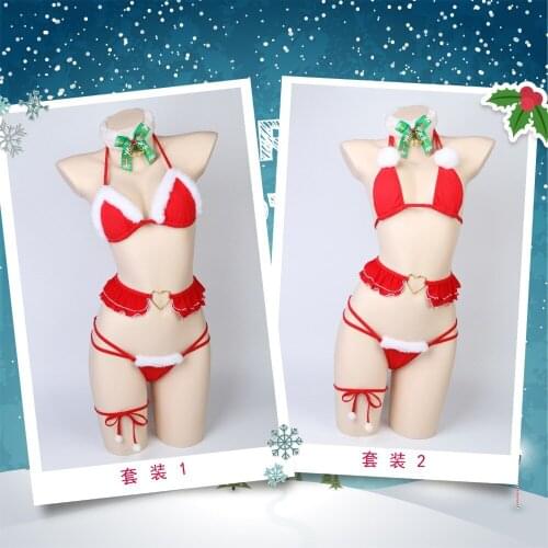 New Year Christmas bikini Underwear set Christmas Cosplay sexy lingerie cos underwear set leggings