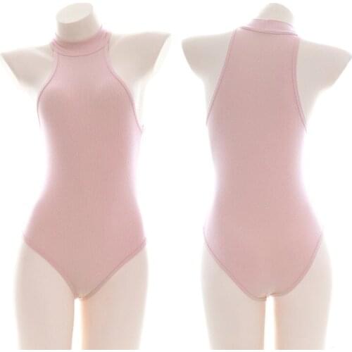 New Fashion Womens Sukumizu Playsuit Bodysuit Pantalon Femme Swimsuit Body Suit Sexy Solid Camis Sleeveless Jumpsuit Backless