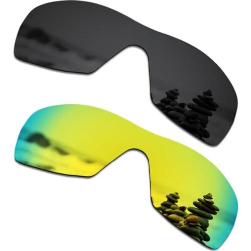 SmartVLT 2 Pieces Polarized Sunglasses Replacement Lenses for Oakley Dart Stealth Black and 24K Gold