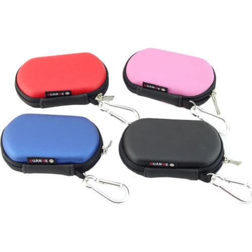 Portable Mini Storage Bag 4 Colors For Earphone, U Disk, Data Cable, Memory Cards Waterproof PU Small Oval Travel Pouch Case